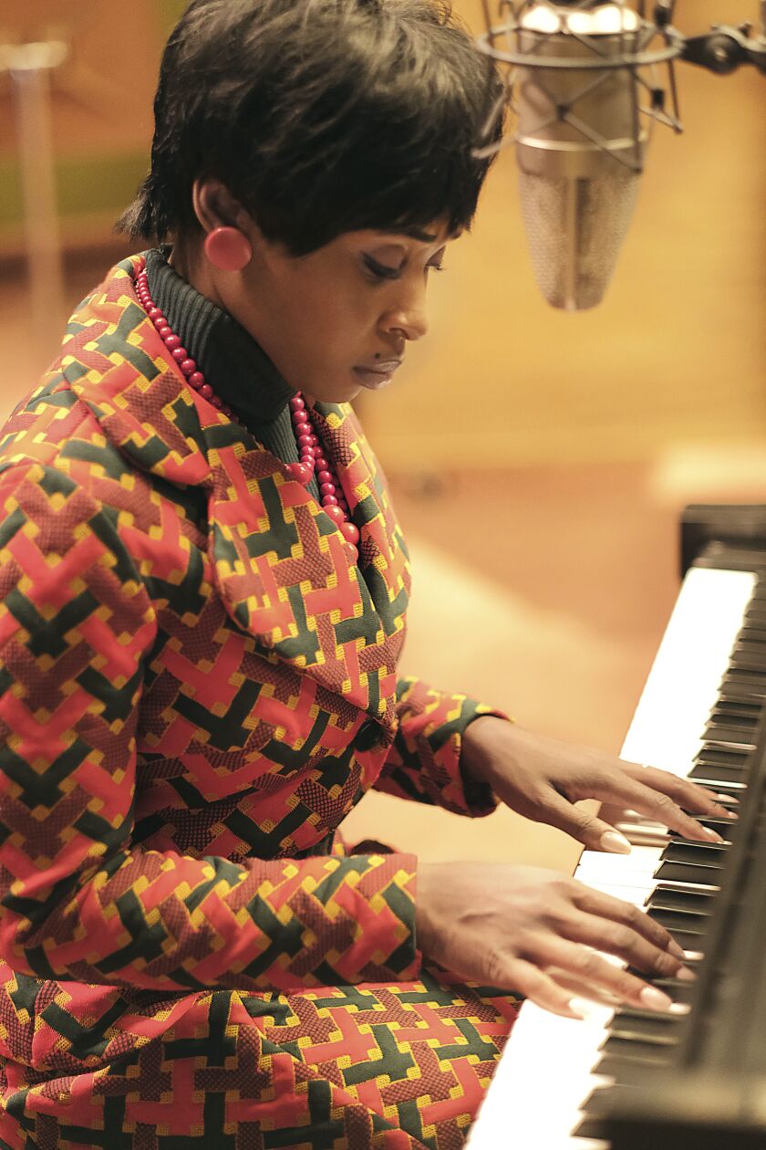 Cynthia Erivo portrays Aretha Franklin in a scene from the National Geographic miniseries “Genius: Aretha.”